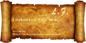 Levkovics Fédra névjegykártya